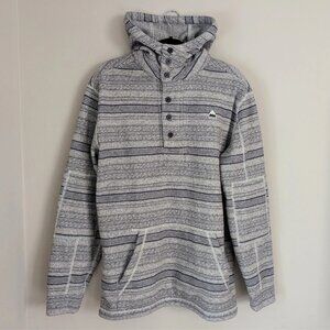 BURTON Hoodie Men's L Gray Pullover Kangaroo Pocket Snowboard